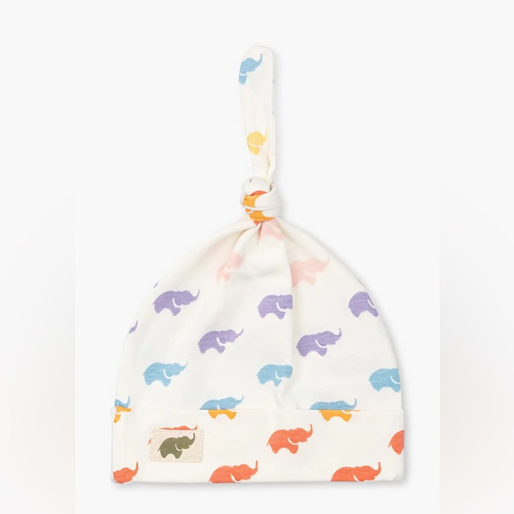 Monica + Andy Organic Elephant Print Top Knot Cap